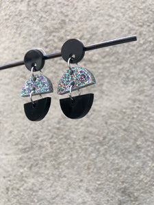 The Black + Glitter Two Tone Earrings (multiple options)