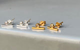Bar + Crystal Stud Earrings (metal options)