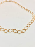 Textured Gold Chain Link Necklace