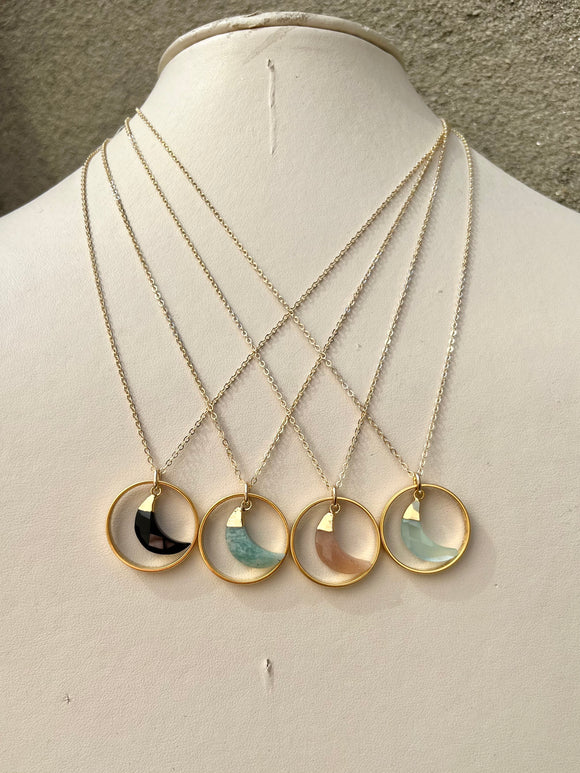 Moon Halo Necklace (stone options)