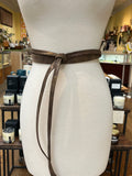 Truffle Shimmer Skinny Wrap Belt