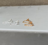 White Topaz Stud + Chain Earring (metal options)