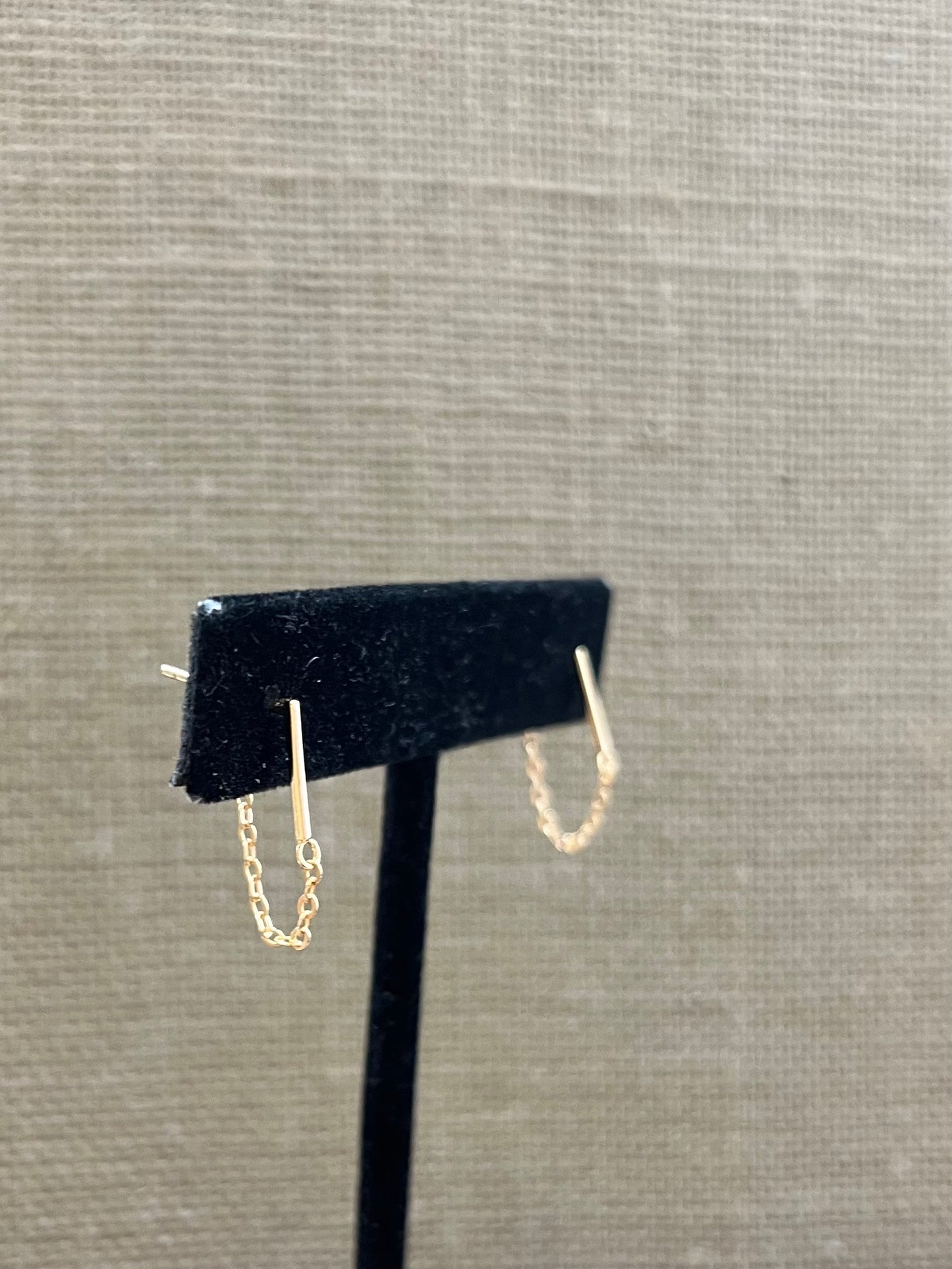 Bar + Chain Stud Earrings (metal options)