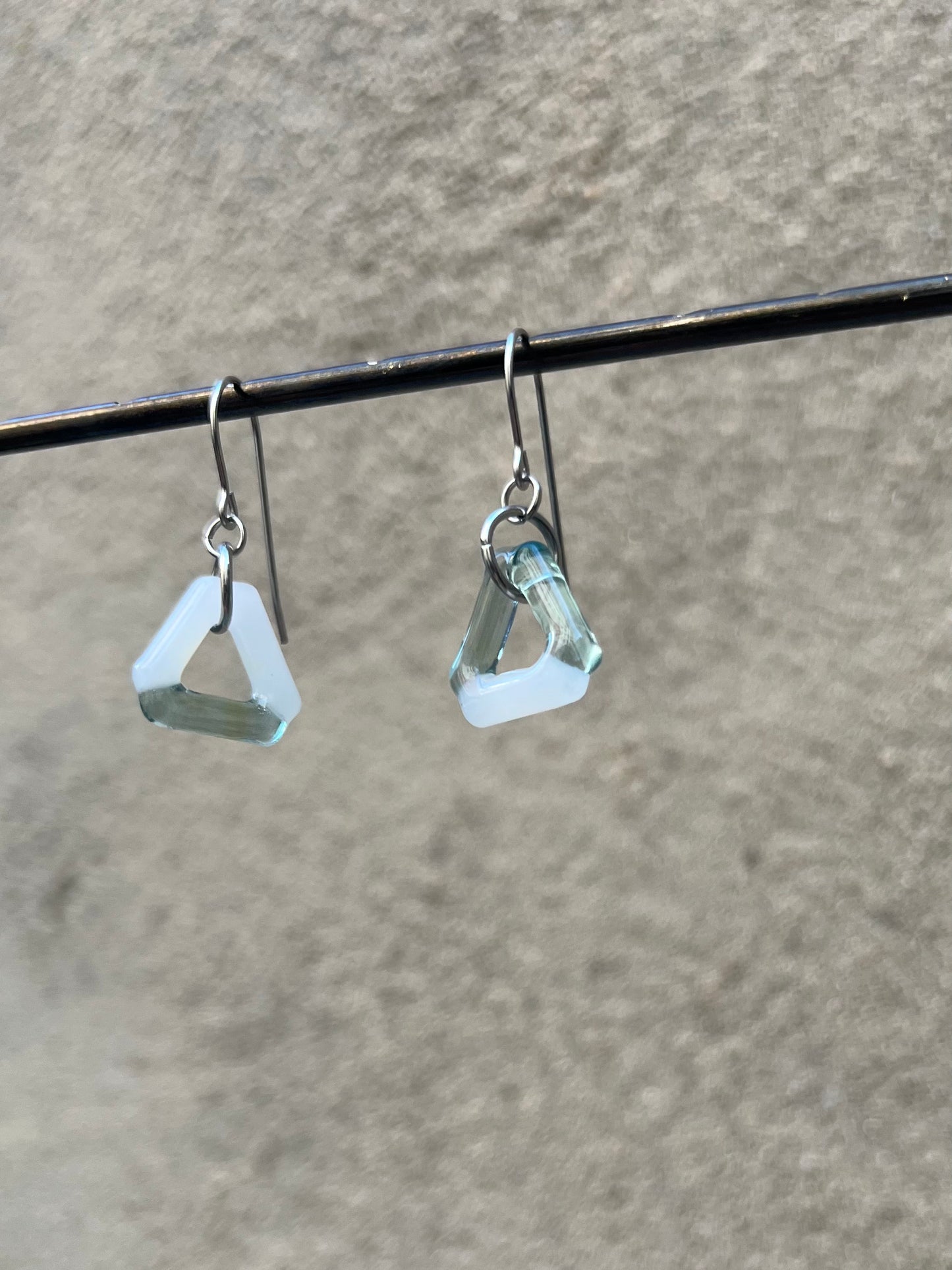 XS Glass Triangle Earrings (color options)