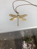Golden Dragonfly Necklace (length necklace)