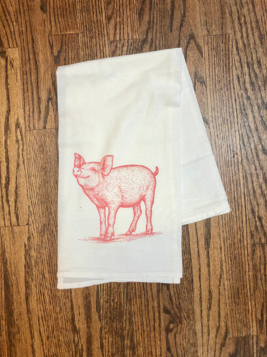 Prize Pig Flour Sack Tea Towel
