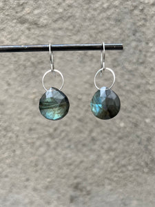 Labradorite + Silver Drop Earrings