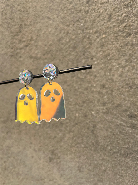 Iridescent Acrylic Ghost Earrings (style options)