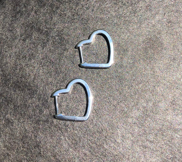 Heart Hinged Huggie Hoops (metal options)