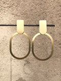 Solid Arc and Oval Earrings
