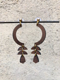 Wood Curve Tribal Earrings