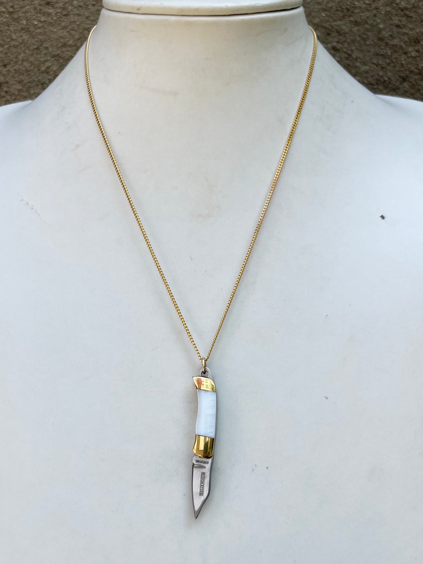Tiny Pearl Handle Knife Necklace (chain options)