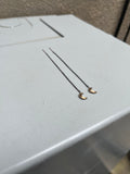 Crescent Thread Through Earrings (metal options)