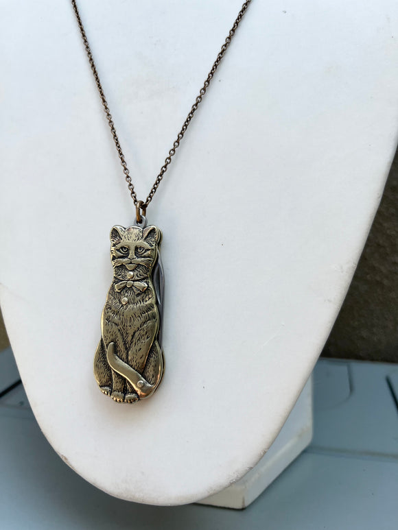 Cat Knife Necklace (chain length options)