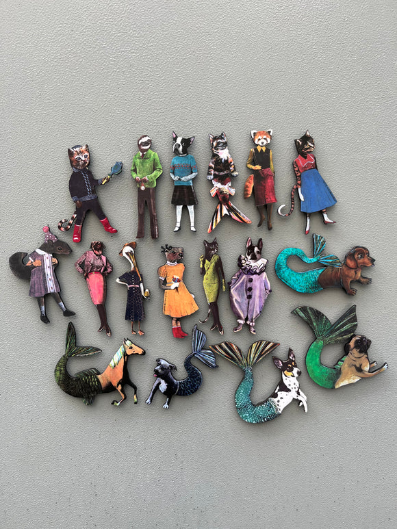 MORE Surreal Animal Wood Magnets (multiple options)