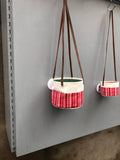 Red Natural Canvas Hanging Planter (size options)