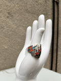 Vintage Turquoise + Coral Shield Rings (size options)