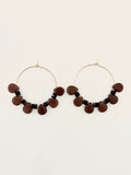 Brown Agate Teardrop Hoops