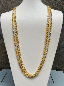 Triple Strand Gold Link Necklace