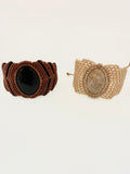 Macrame Cuff with Stone (multiple options)