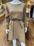 Truffle Shimmer Skinny Wrap Belt