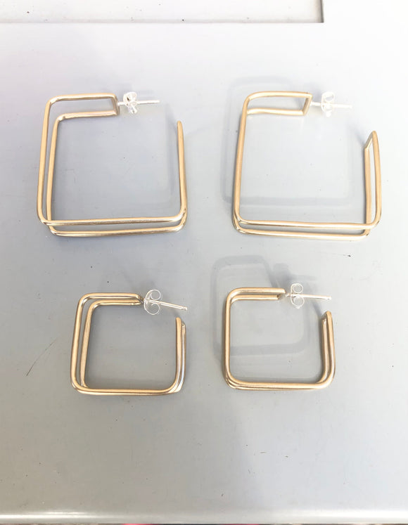 The Square Cage Hoops (size options)