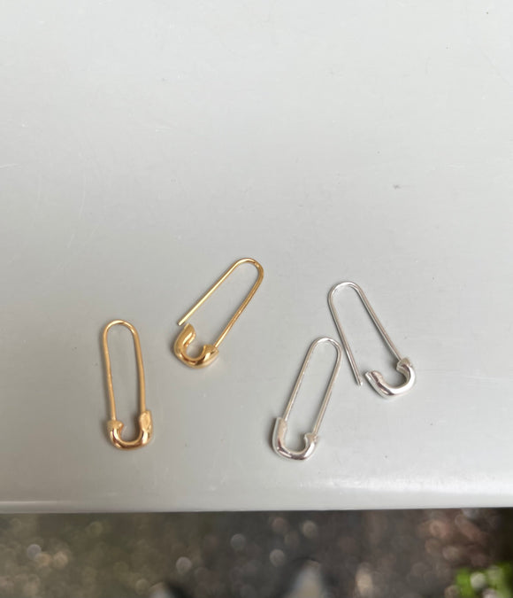 Safety Pin Earrings (metal options)