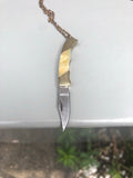 The Penknife Necklace, Large, Brass Chain