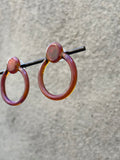 Post Hoop Glass Earrings