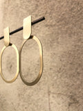 Solid Arc and Oval Earrings