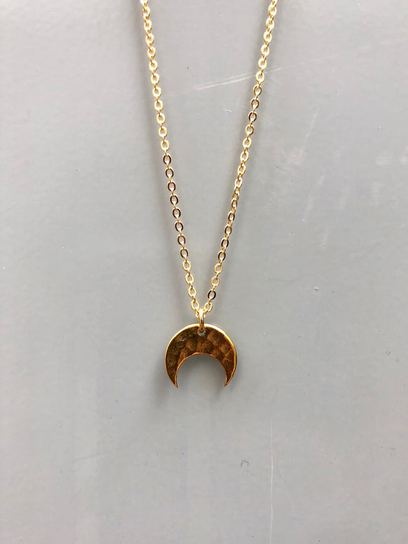 Hammered Moon Necklace (length options)