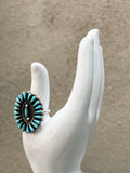 Needlepoint Turquoise or Coral Rings (multiple options)